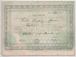 Tata 1918. Tatai Járási Központi Szeszfőző Szövetkezet üzletrésze 100K-ról, szelvényekkel (3x) T:II-...