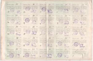 Tata 1918. Tatai Járási Központi Szeszfőző Szövetkezet üzletrésze 100K-ról, szelvényekkel (3x) T:II-...