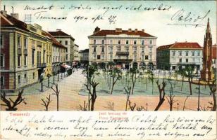 1904 Temesvár, Timisoara; Jenő herceg tér / Prinz Eugenplatz / square (EK)