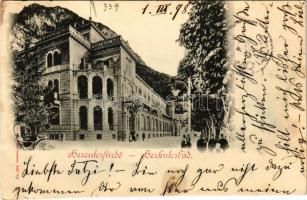 1898 (Vorläufer) Herkulesfürdő, Baile Herculane; Rudolfshof / Rezső udvar / spa, bath (vágott / cut)