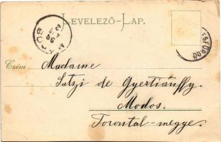 1898 (Vorläufer) Herkulesfürdő, Baile Herculane; Rudolfshof / Rezső udvar / spa, bath (vágott / cut)