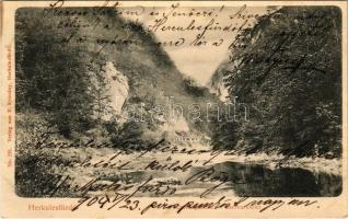 1904 Herkulesfürdő, Baile Herculane; Cserna részlet. R. Krizsány kiadása / riverside (Rb)