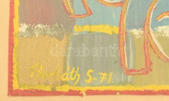 Borbáth v. Barbáth S jelzéssel: Trió. Vegyes technika, papír, kissé sérült (festék lepergéssel). Dek...