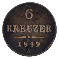 Ausztria 1849A 6kr Ag T:2- patina
Austria 1849A 6 Kreuzer Ag C:VF patina 
Krause KM#2200