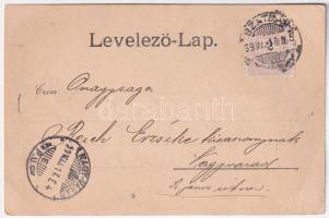 1899 (Vorläufer) Szatmárnémeti, Satu Mare; színház, Kölcsey szülőháza és szobor. Lővy M. kiadása / t...