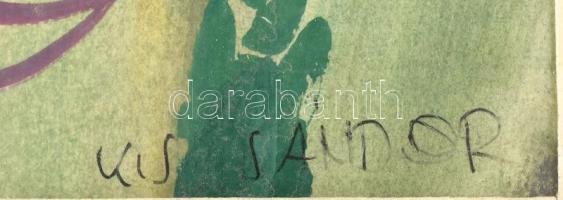 Kis Sándor jelzéssel: Burjánzás. Akvarell, papír, üvegezett fakeretben, 48x35,5 cm