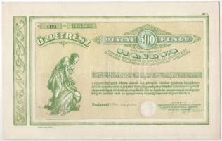 Budapest 1943. "Hangya Termelő-Értékesítő és Fogyasztási Szövetkezet" üzletrésze 500P-ről,...