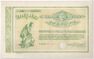 Budapest 1943. "Hangya Termelő-Értékesítő és Fogyasztási Szövetkezet" üzletrésze 500P-ről,...