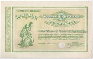 Budapest 1943. "Hangya Termelő-Értékesítő és Fogyasztási Szövetkezet" üzletrésze 500P-ről,...