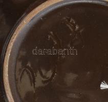 Dísztál, retro iparművész mázas kerámia. Jelzett, hibátlan 24 cm