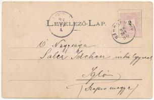 1898 (Vorläufer) Lugos, Lugoj; Honvéd laktanya, Amigo kávéház, római katolikus templom / K.u.k. mili...