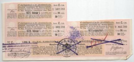 Budapest 1917. "A magyar korona országai 6%-kal kamatozó Járadékkölcsön" államadóssági köt...