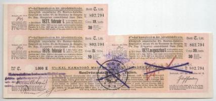 Budapest 1917. "A magyar korona országai 6%-kal kamatozó Járadékkölcsön" államadóssági köt...