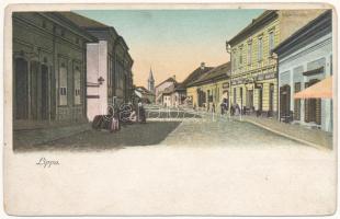 Lippa, Lipova; Fő utca, Grosz nővérek üzlete / main street, shops (EK)