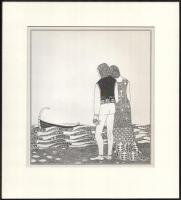Kozma Lajos (1884-1948): Ketten a parton. Cinkográfia, papír, jelzés nélkül, 22×19 cm