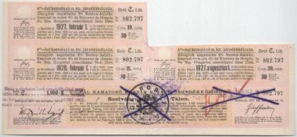 Budapest 1917. "A magyar korona országai 6%-kal kamatozó Járadékkölcsön" államadóssági köt...