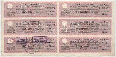 Budapest 1916. "5 1/2%-kal kamatozó Magyar Királyi Állami Pénztárjegy" 2000K-ról, vízjeles...