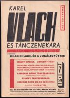 1957 Népstadion, Bp., Karel Vlach és tánczenekara plakát, hajtásnyommal, lapszéli apró szakadással, 29,5x21 cm