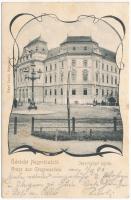 1901 Nagyvárad, Oradea; Igazságügyi palota. Helyfi László kiadása / palace of justice. Art Nouveau