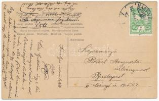 1912 Nagyvárad, Oradea; Üdvözlet. Szecessziós virágos montázs. Vidor Manó kiadása / Greeting! Art No...