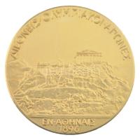 Görögország DN "1896 Olimpia" kétoldalas, aranyozott fém modern emlékérem (50mm) T:1
Gree...