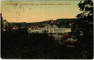 1913 Vízakna, Salzburg, Ocna Sibiului; Kincstári fürdők egy része a parkból nézve. Budovsky L. kiadása / spas from the park (EK)