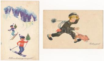 30 db MODERN magyar retro grafikai üdvözlő képeslap vegyes minőségben. Képzőművészeti Alap / 30 mode...