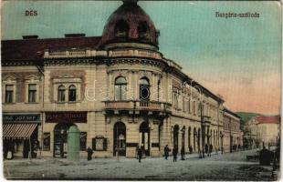 1910 Dés, Dej; Hungária szálloda, Bakó Mihály, Biró József üzlete. Gálócsi Samu kiadása / hotel, shops (EK)