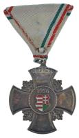 DN Október 23 Mozgalom Babéros Tisztikeresztje festett, ezüstözött kitüntetés mellszalagon (45x45mm) T:1- patina