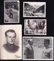 cca 1915-1945 10 db katonai fotó és fotólap, közte több megírt/feliratozott, vegyes méretben és állapotban
