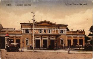 Dés, Dej; Teatrul National / Nemzeti színház, piac. Medgyesy Lajos kiadása / theatre, market (szakadás / tear)