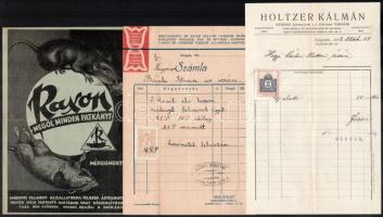 cca 1940 Reklám nyomtatvány tétel: Kner Izidor, patkányirtás, stb