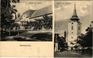 1938 Abádszalók, Református templom és iskola (Rb)