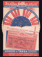 cca 1930 Királyi osztálysorsjáték forgatható reklám nyomtatvány