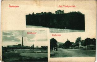 Marosújvár, Uioara, Ocna Mures; Gróf Teleky kastély, szódagyár, Király utca / castle, soda factory, street (EB)