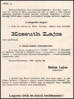 1894 Hódmezővásárhely emlékülés Kossuth Lajos halálának alkalmából meghívó 4 p
