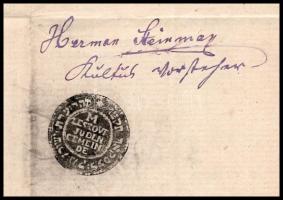 1894 Morvamogyoród zsidó hitközség által kiállított erkölcsi bizonyítvány