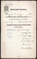 1877-1878 A Sárospataki Református Akadémia 2 db tanulmányi bizonyítványa aláírásokkal, Bary József ...