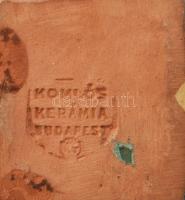 Komlós: Fiú. Feje, lába ragasztott, jelzett, m: 16 cm