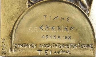 Kyriakos Rokos (1945- ) görög szobrász: Bronz plasztika, Athén, 1998. Jelzett, 15x10,5 cm