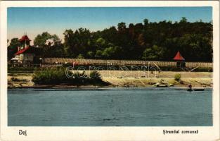 1940 Dés, Dej; Strandul comunal / strand / beach, bath + 1940 Dés visszatért So. Stpl.