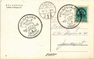 1940 Kolozsvár, Cluj; Látkép a Fellegvárról / view from the castle hill + "1940 Kolozsvár vissz...