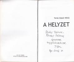 2002 Tamás Gáspár Miklós író, filozófus által dedikált könyv