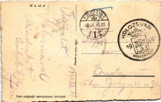 1940 Kolozsvár, Cluj; park, csónakázók / park, boat + "1940 Kolozsvár visszatért" So. Stpl...