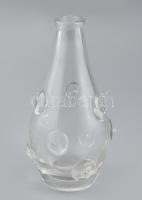 Design üveg váza, hibátlan, m: 20 cm