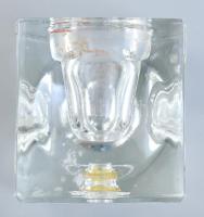 Design üveg gyertyatartó, hibátlan, m: 7 cm