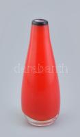 Piros design üveg váza, hibátlan, m: 15 cm