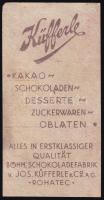 cca 1900 Küfferle Schokoladefabrik számolócédula
