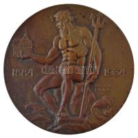 Berán Lajos (1882-1943) / Berán Nándor (1889-1965) 1934. A Neptun Budapesti Evezős Egylet - 50 év emlékére bronz emlékérem (60mm) T:AU,XF patina TP 248.
