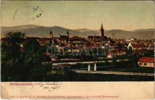 1906 Nagyszeben, Hermannstadt, Sibiu; G.A. Seraphin, Jos. Drotleff (ázott / wet damage)